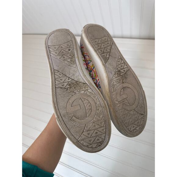 G by Guess Womens Backer Faux Leather Flat Fashion Sneakers Multicolor Size 9 - Picture 3 of 5